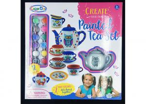 Wholesale 9 Pcs Ceramic Tea Set Arts And Crafts Toys For Kids Age 3 6 Colors Paint from china suppliers