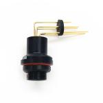 Black PCB Fischer Cable Connector Solder Style For Heavy Duty Use