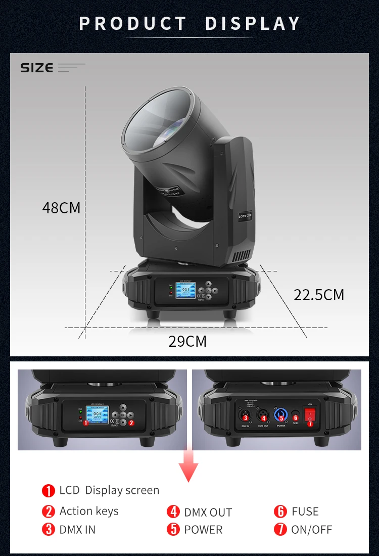 Professional LED Matrix Light for Disco DJ Performances Working Temperature C -10 60