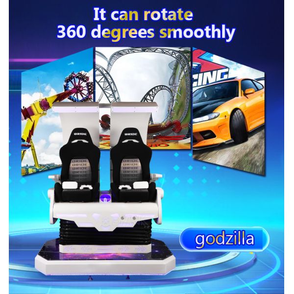 2 Seats Gaming Chair 9D VR Cinema Godzilla Simulator VR Machine