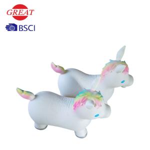 Wholesale Rainbow Horse Design Bouncy Animal Hopper With Blue Eyes Water Resistant from china suppliers