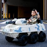 Kids Electric Toy Tank Riding Toy Electric Tank 12V 6X6 Wheels PP Plastic Type
