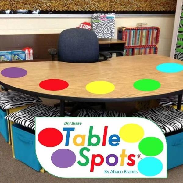 Removable Glue Kids Dry Erase Table Dots Circle Stickers 3x3'' 5x5''