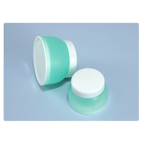 Industrial Cosmetic Matte Finish Lotion Cream Jar with Lid Translucent Green Luxury Empty 50G Cosmetic Containers