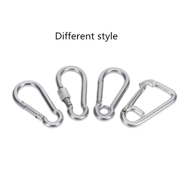 304 316 Oval Shape Carabiner Heavy Duty Clasp Safety Locking Carabiner For Climbing
