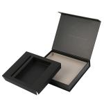 Black Custom Magnetic Box Packaging Rigid Cardboard Flexible With Inserts